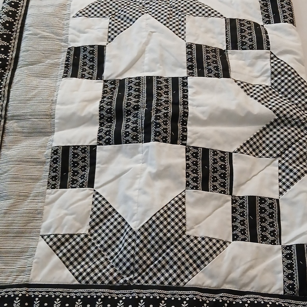 King Black and White Patchwork Shams - Picture 4 of 7